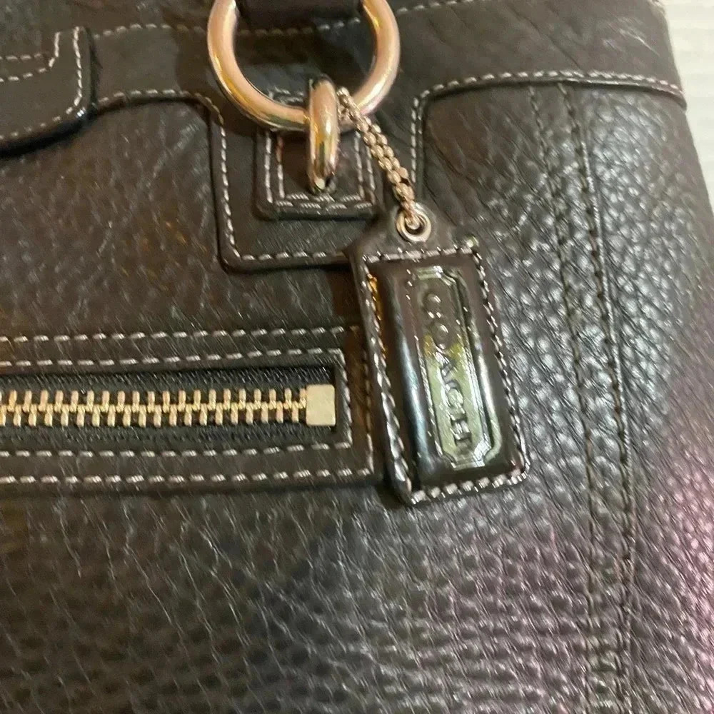 Coach vintage black leather satchel handbag - Picture 4 of 8